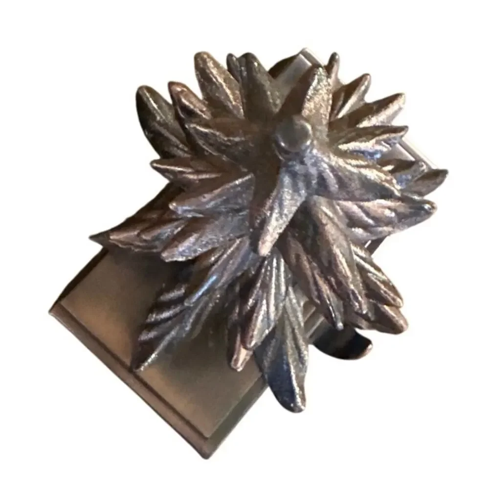 Vintage Stocking Holder Fireplace Hook Mantel Christmas Tree Heavy Metal Bronze